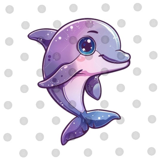 Adorable Purple Dolphin Fantasy Creation Digital Files