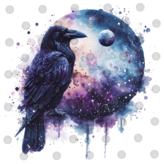 Celestial Raven Clipart Clipart, Crow Bird Witch Digital Files