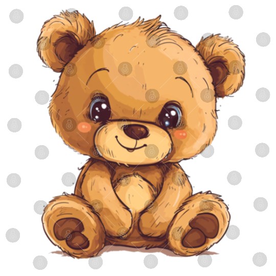Cute Kawaii Teddy Bear Clipart, Cute Teddy Bear Digital Files