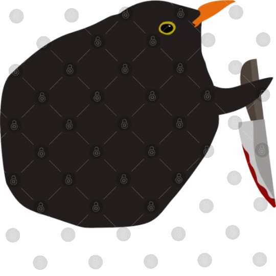 Meme blackbird with bloody knife Digital Files