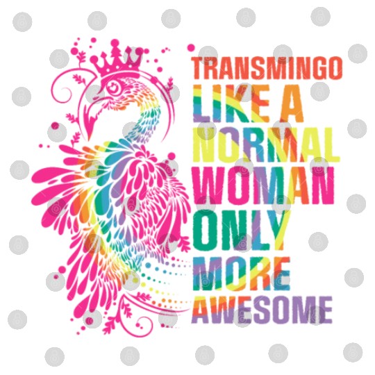 Transmingo Funny Flamingo LGBT LGBTQ Rainbow Digital Files