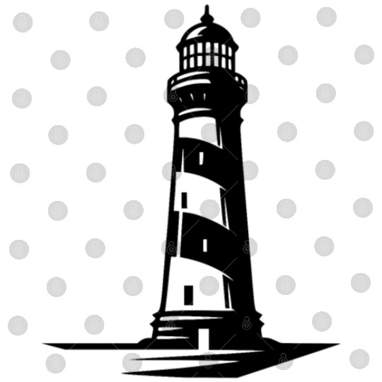 Old Lonely Striped Coastal Lighthouse Digital Files