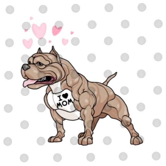 Gifts Dog Pitbull I Love Mom Tattoo Gift Digital Files