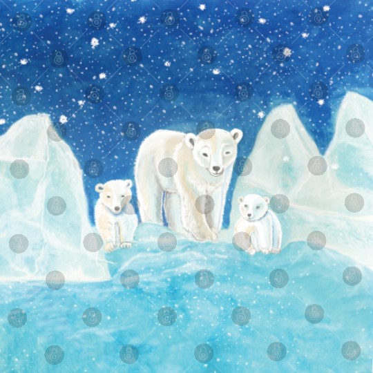 Polar Bears (Ursus maritimus) - Bear Mother & Cubs Digital Files