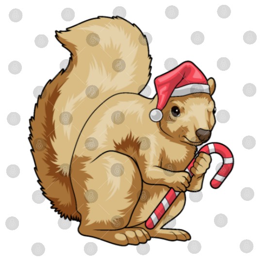Squirrel Christmas Candy cane Digital Files