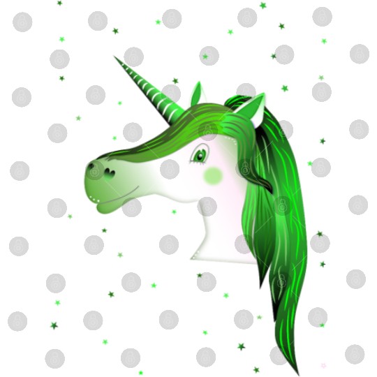 green unicorn with stars Digital Files