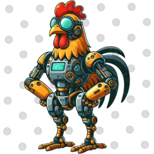 Robot chicken rooster hen cyborg mechanical design Digital Files