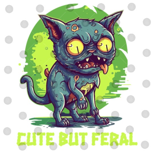 Cute But Wild: Zombie Voodoo Cat For Halloween Digital Files