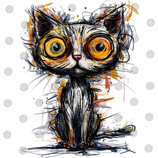 Vibrant Abstract Cat Artwork Digital Files