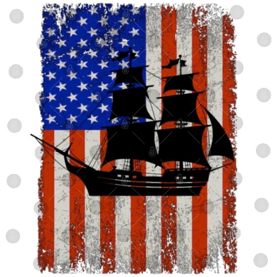 Stars, Stripes & Pirate Ship American Flag Digital Files