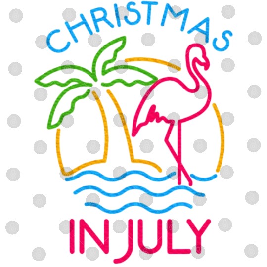 Christmas In July Pink Flamingo Digital Files