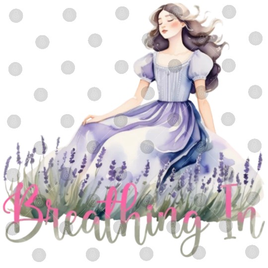 Girl in Lavender Dress Relaxing in Flower Field Digital Files