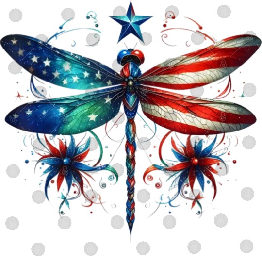 American Flag Dragonfly Patriotic 4th of July Digital Files