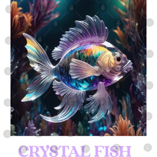 Colorful Crystal Glass Fantasy Fish Digital Files