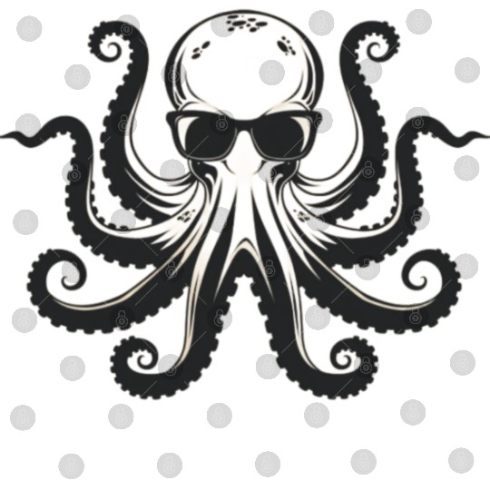 Minimalism Cool Octopus with Sunglasses Digital Files