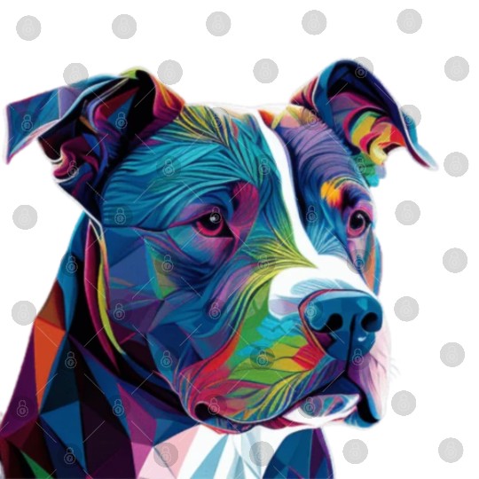 Neon Bluenose Pitbull Family Art Digital Files