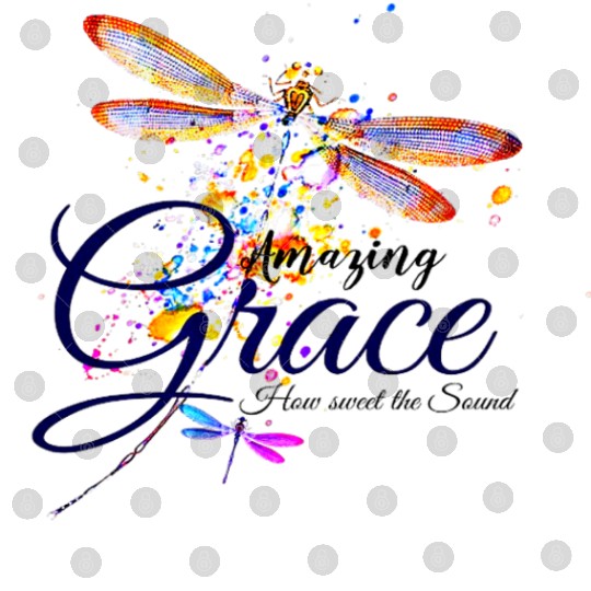 Amazing Grace Dragonfly splatter Digital Files