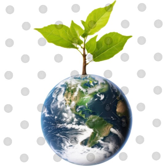 Planet Earth with beautiful freshness growth tree Digital Files