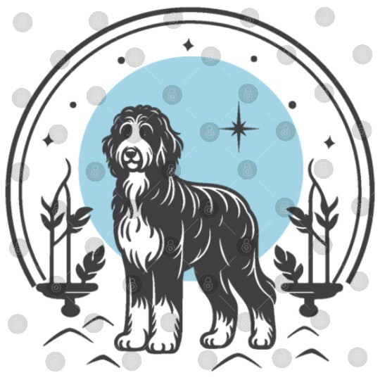 Bernedoodle Tarot Card Dog | Celestial and Starsee Digital Files