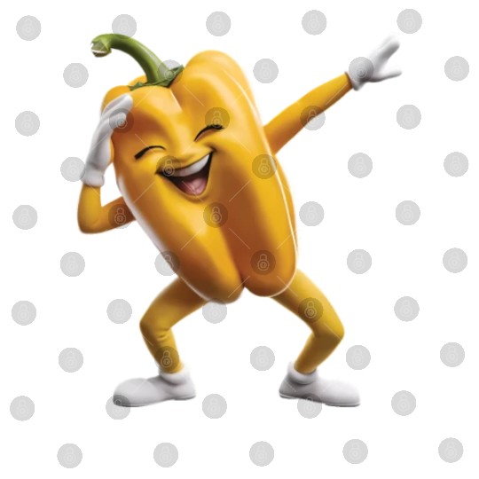 Yellow Bell Pepper Dabbing Realistic Digital Files