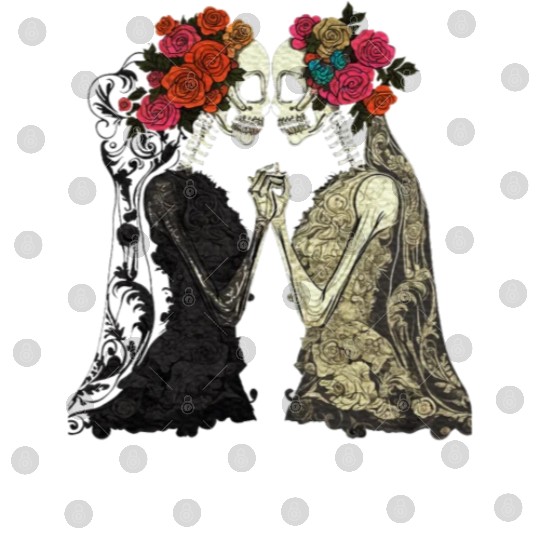 Lesbian Couple Skeletons Kissing LGBTQ Pride Digital Files