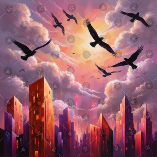 Geometric Twilight City Digital Files