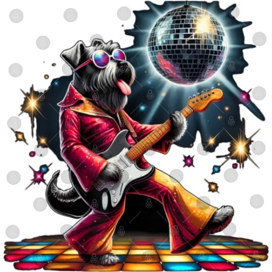 Disco Giant Schnauzer Dog Digital Files