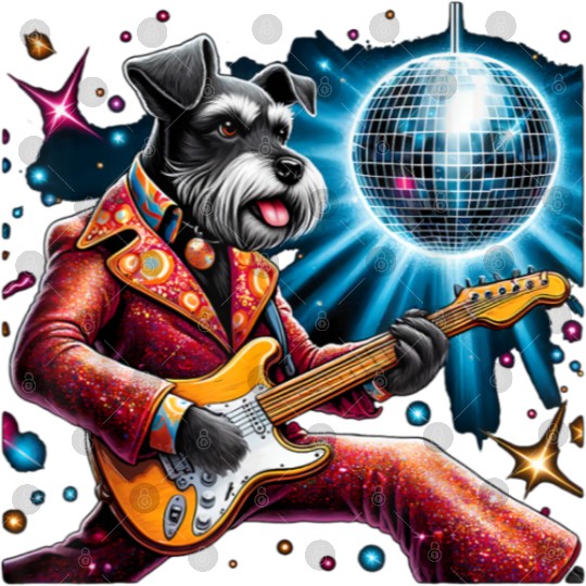 Disco Miniature Schnauzer dog Digital Files
