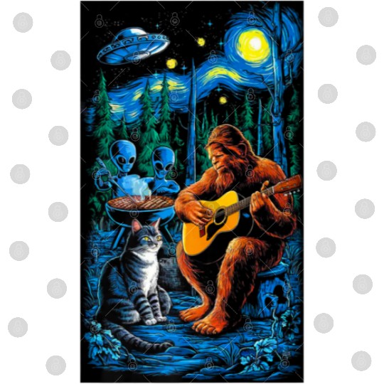 UFO Bigfoot Sasquatch Camping Playing Digital Files