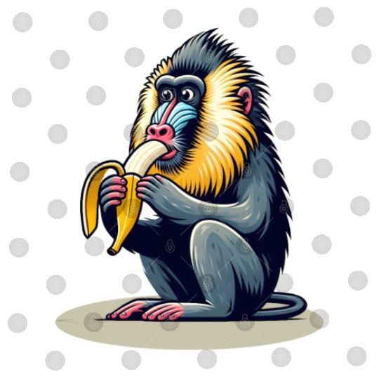 Mandrill Banana Monkey Digital Files