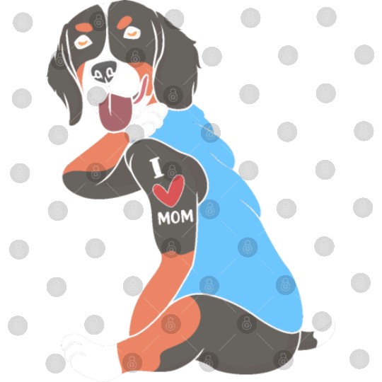Cute Bernese Dog I Love Mom For Dog Mom Digital Files