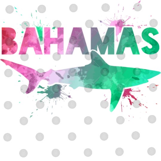 Bahamas Shark Watercolor Souvenir Digital Files