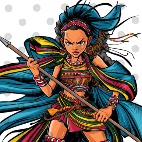 Maasai anime warrior girl Digital Files