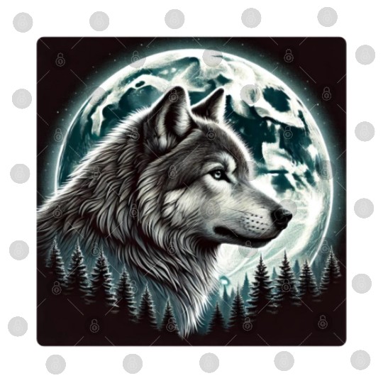 Nature Moon Alpha Cute Wolf Moon nature Digital Files