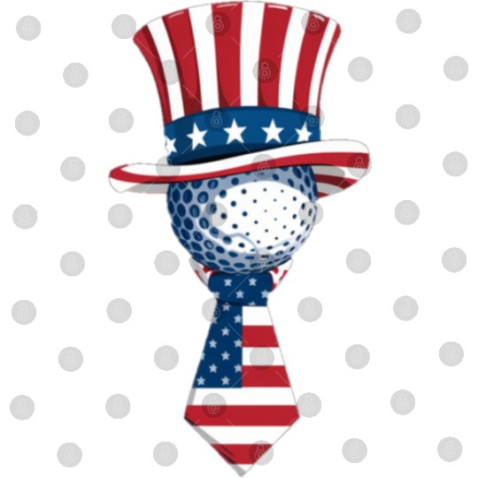 Patriotic Golf Ball with Stars and Stripes Hat Digital Files