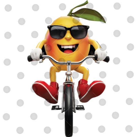 Mango Cycling On Bike Realistic Digital Files