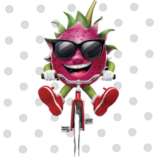 Dragon Fruit Cycling On Bike Realistic Digital Files