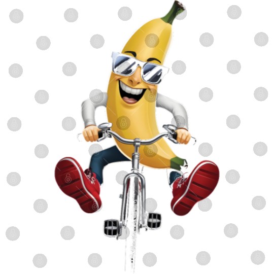 Banana Cycling On Bike Realistic Digital Files
