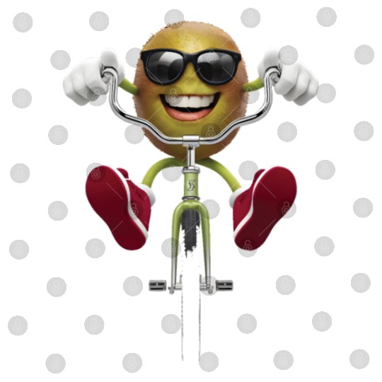 Kiwi Cycling On Bike Realistic Digital Files