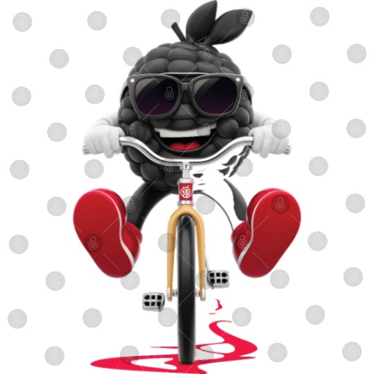 Blackberry Cycling On Bike Realistic Digital Files