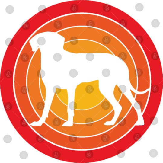 Retro Sunset Weimaraner Dog Silhouette Digital Files