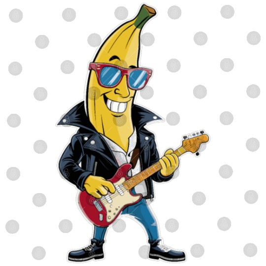 Cool Banana Rockstar Guitar Player in Sunglasses Digital Files
