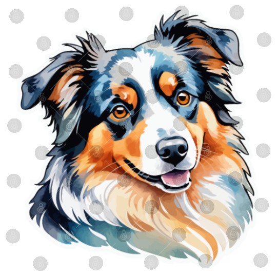 Australian Shepherd Watercolor Digital Files