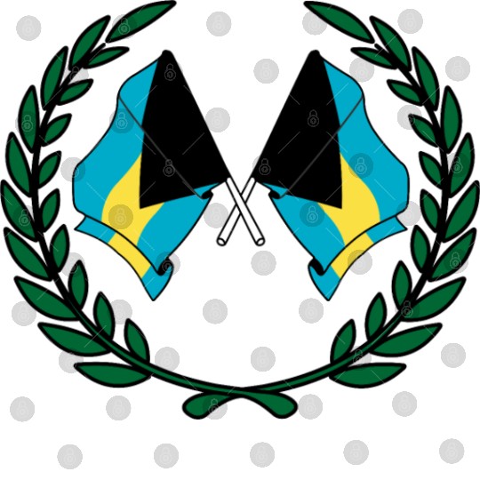 Flags Bahamas in laurel wreath Digital Files