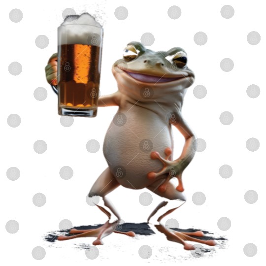 Frog Drinking Beer Realistic Digital Files