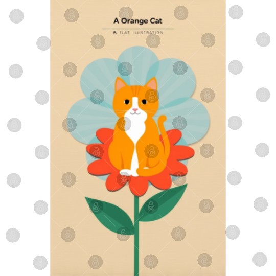 A orange cat sitting in a flower- Digital Files
