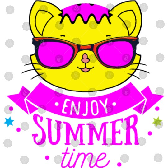 Enjoy Summer Time - Cool Cat Digital Files