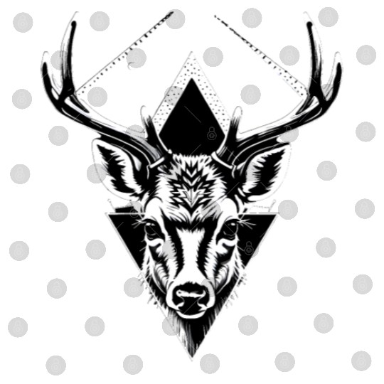 Psychedelic Geometric Deer Digital Files