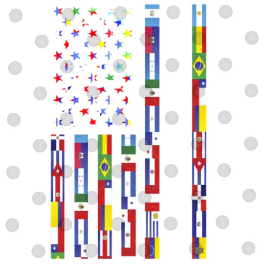 Hispanic Heritage month USA Flag all Countries Digital Files