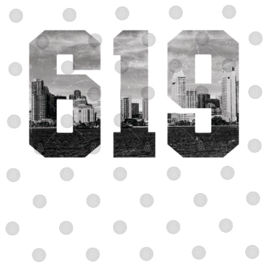 Vintage San Diego 619 Area Code California Skyline Digital Files